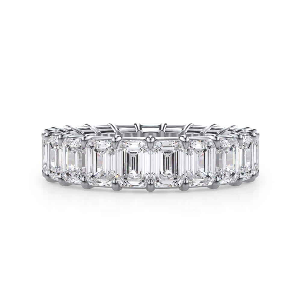 Large Emerald Cut Eternity Band
