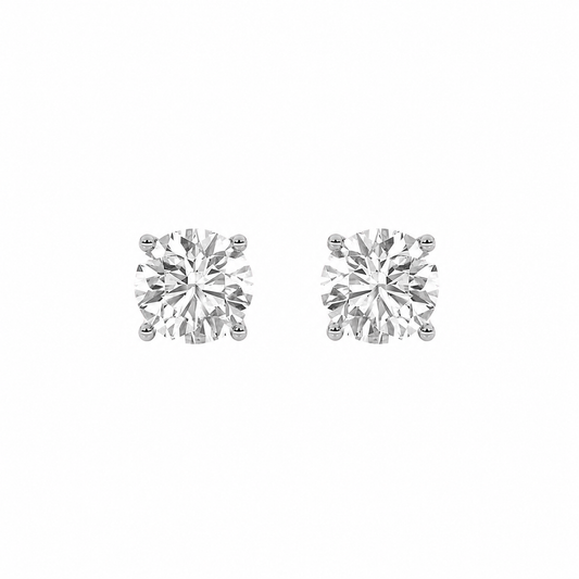 1.5 Carat Total (.75 Carat Each) 4 Prong Lab Diamond Studs